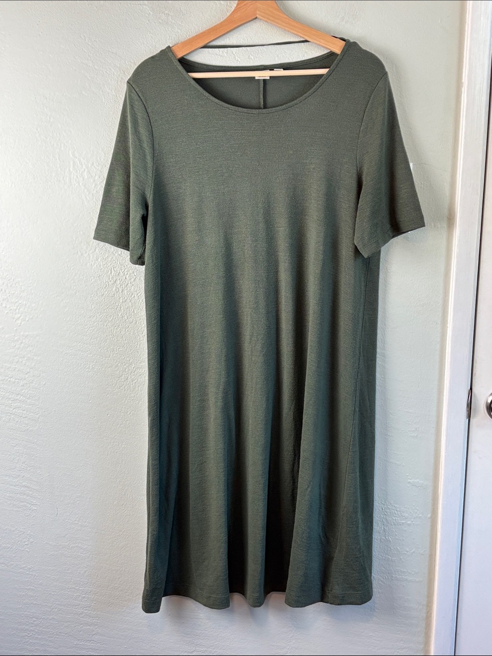 GAP Olive Green Short Sleeve Midi Dress 10 Tall